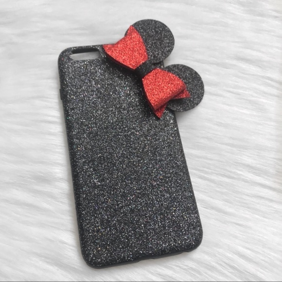 ♡ New Minnie Mouse Black Glitter iPhone Case - Picture 2 of 6